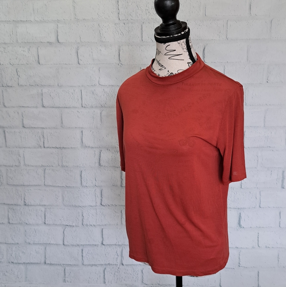 J. Crew lightwt rust jersey top